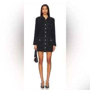 Amanda Uprichard Gemma Black Long Sleeve Dress
